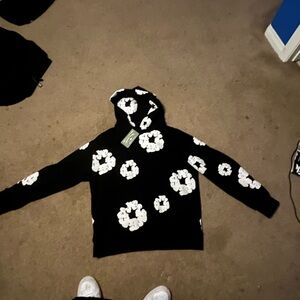 Brand new Denim Tears hoodie men's black and white size large